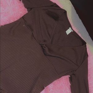 Long sleeve brown bodysuit